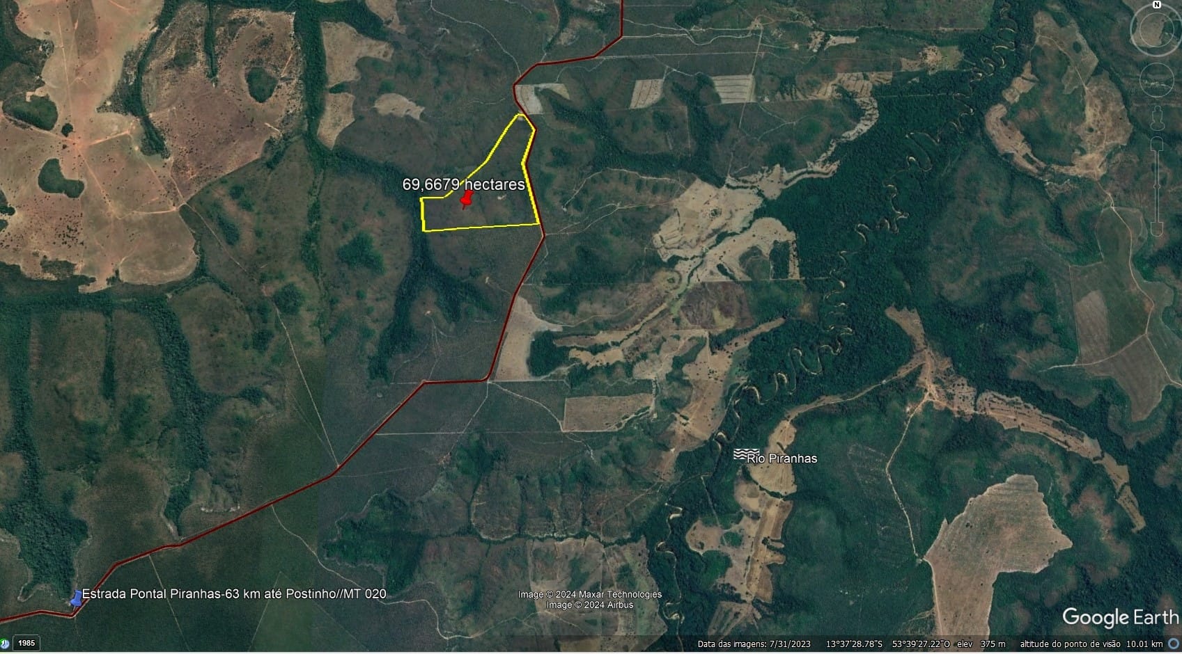 Área rural sem benfeitorias - 69,67 ha