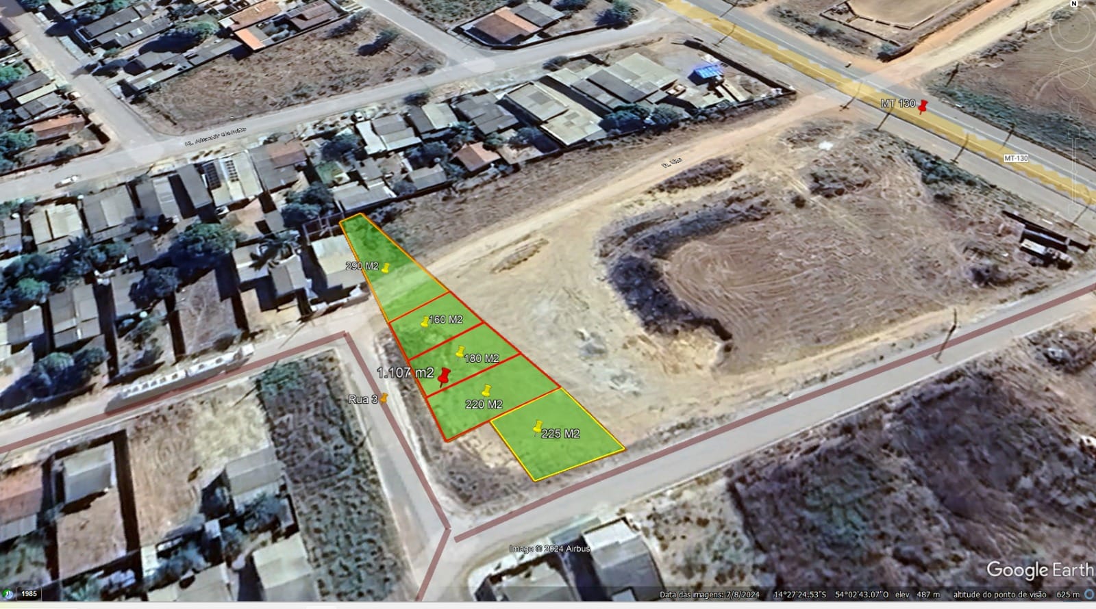 Área urbana - 1.071 m2