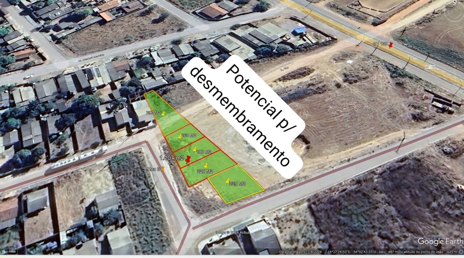 Área urbana - 1.071 m2
