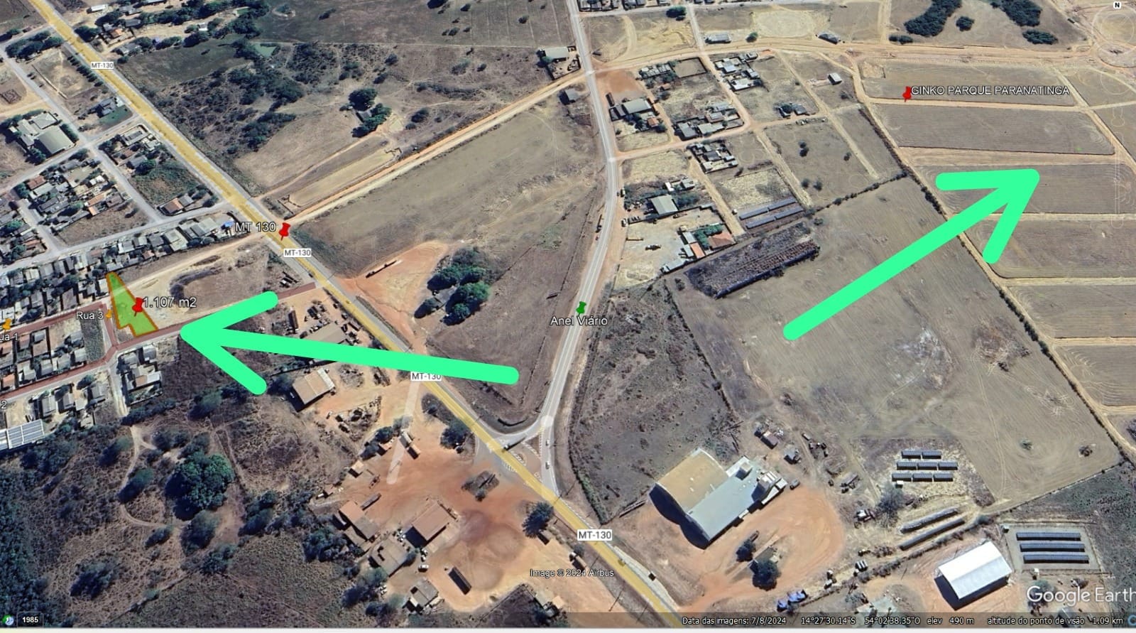 Área urbana - 1.071 m2
