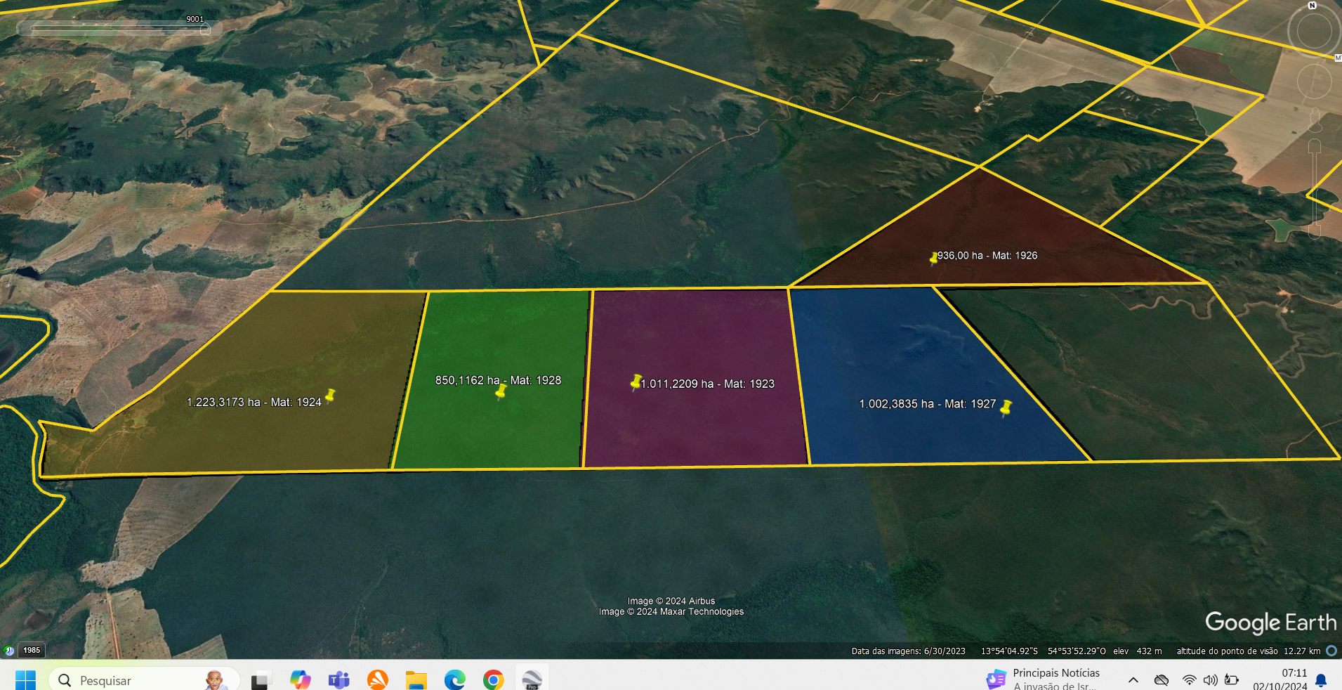 Área rural bruta - 5.000 ha